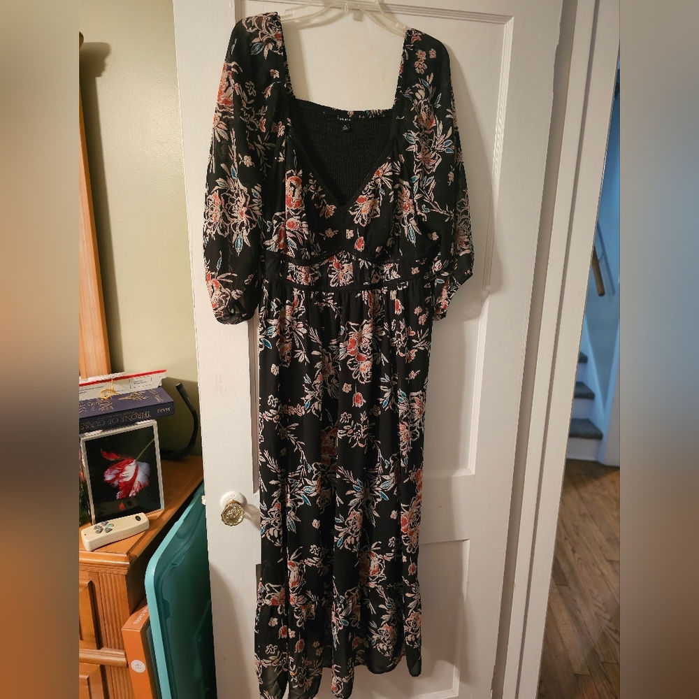 Torrid Black Floral Maxi Dress